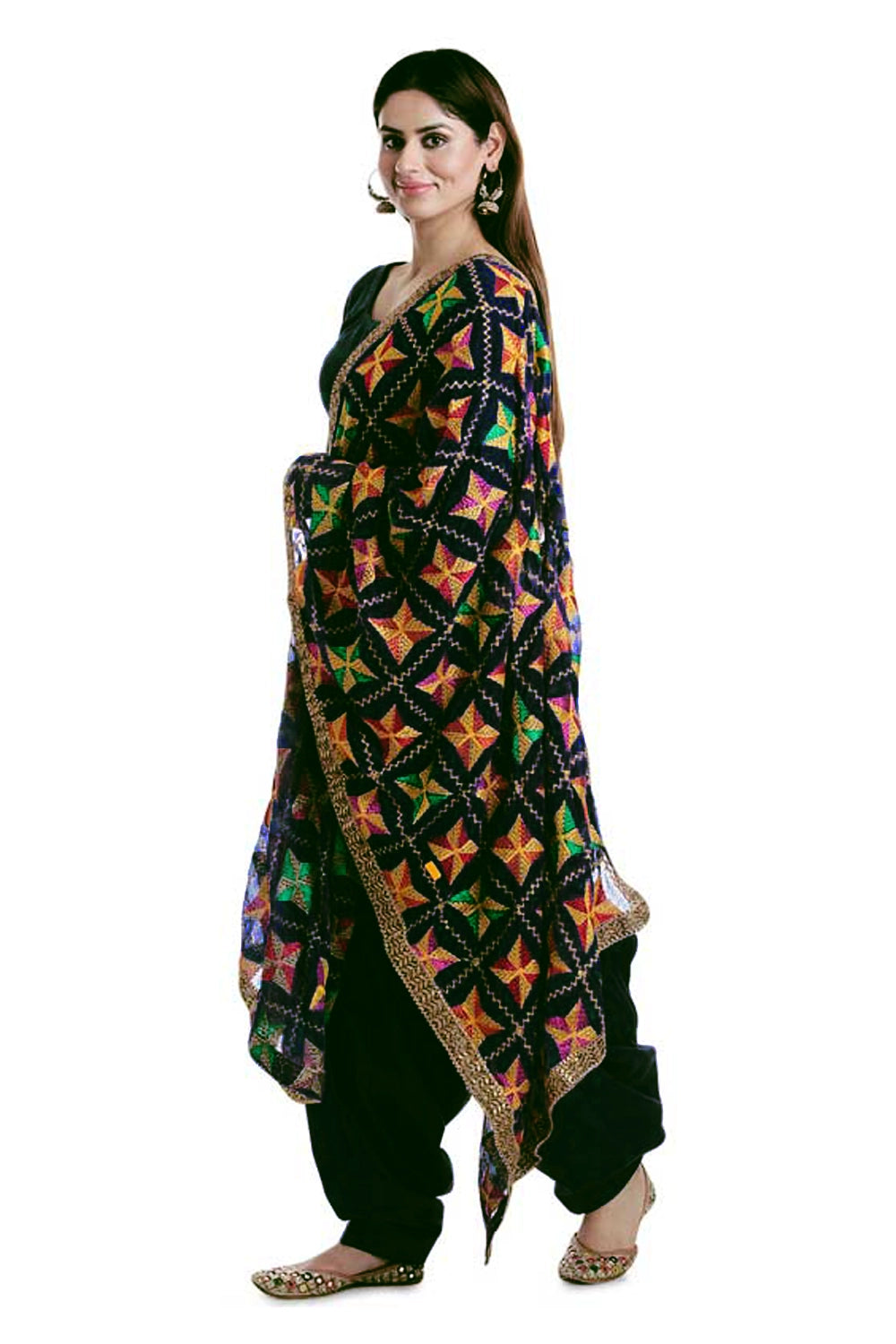 Buy Phulkari Design Chiffon Silk Dupatta at PinkPhulkari California