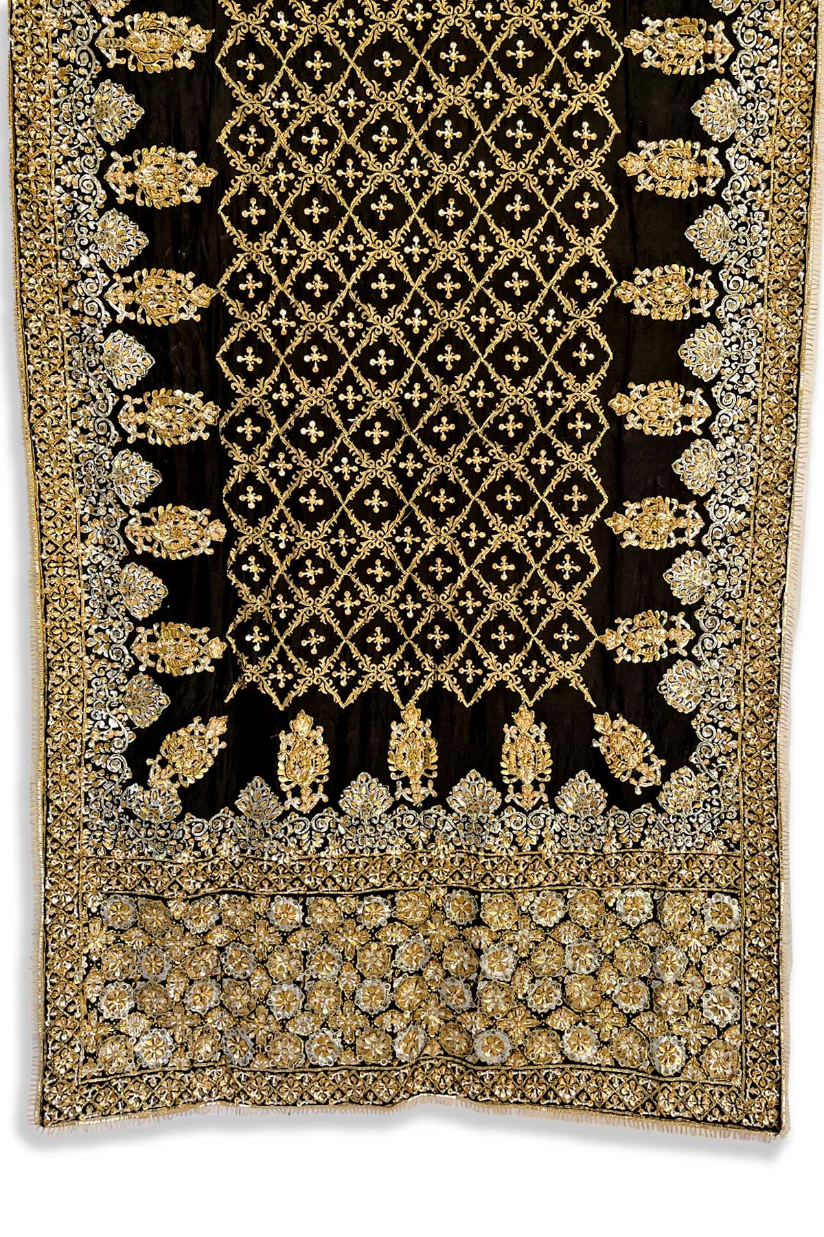 Black Printed Silk Dupatta