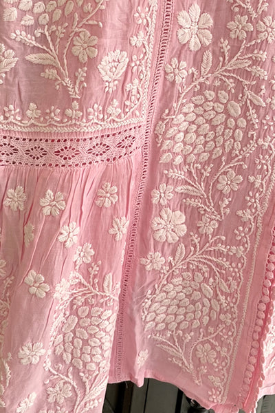 Buy Pink Fine Embroidered Lucknowi Kurta at PinkPhulkari CaliforniaBuy Pink Fine Embroidered Lucknowi Kurta at PinkPhulkari California