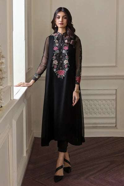 Buy Black Embroidered Chiffon Silk Suit at PinkPhulkari CaliforniaBuy Black Embroidered Chiffon Silk Suit at PinkPhulkari California