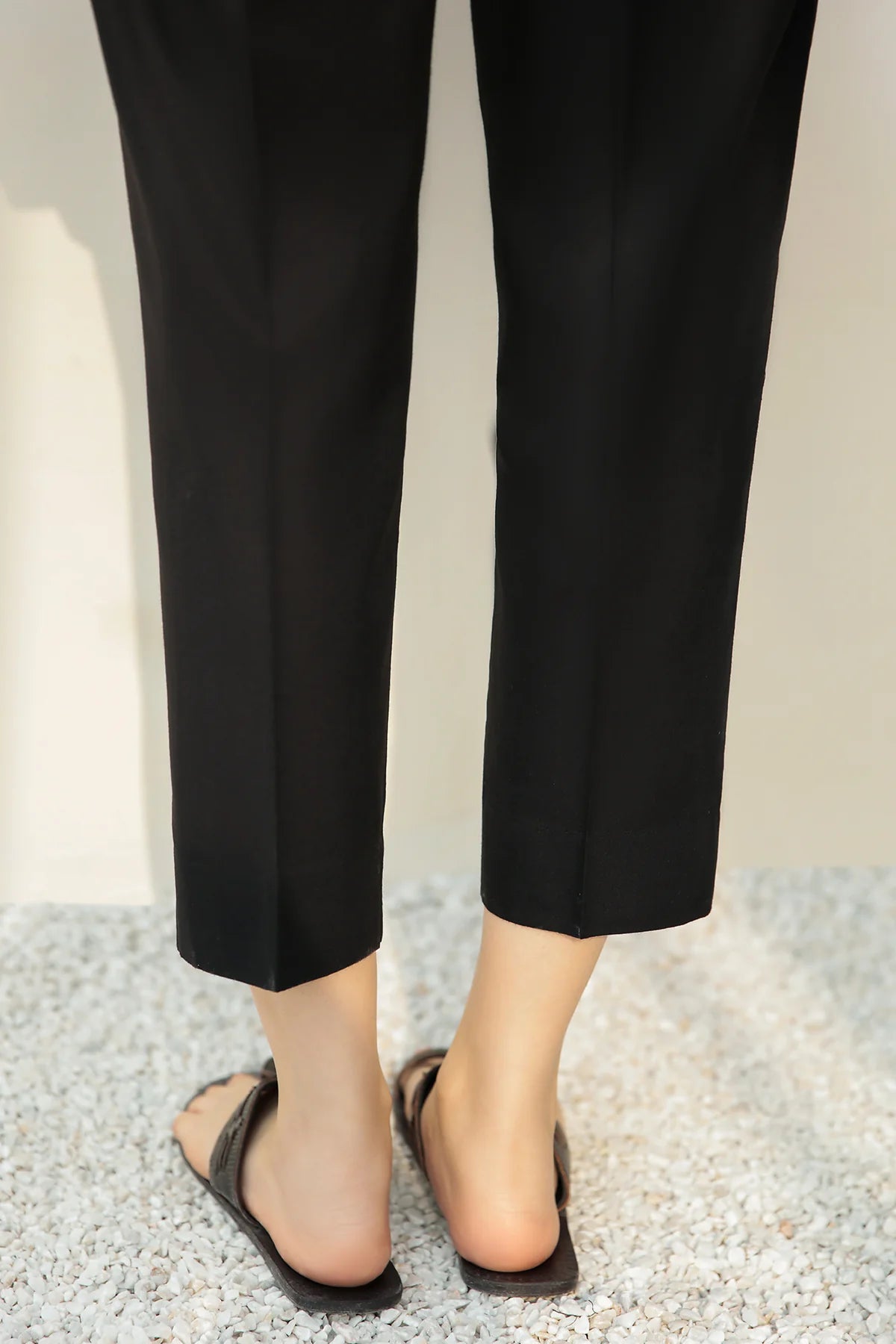 Buy Women's Black Straight Cotton Pants at PinkPhulkari California
