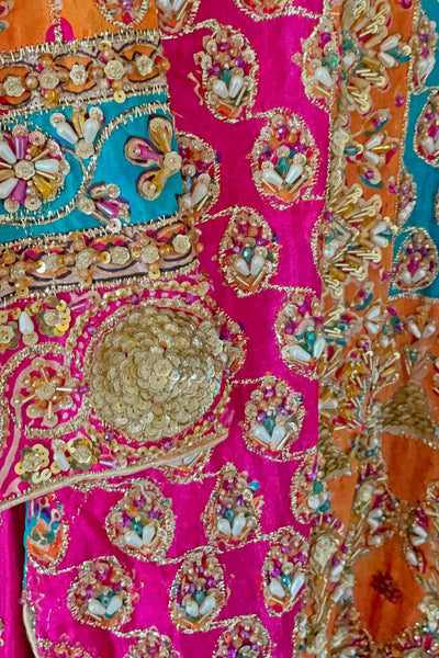 Multicolor Hand Embroidered Sharara Set at PinkPhulkari CaliforniaMulticolor Hand Embroidered Sharara Set at PinkPhulkari California