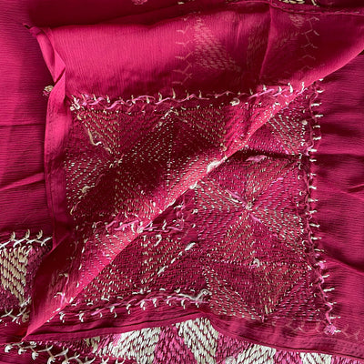 Maroon Silk Handwork Classic Phulkari at PinkPhulkari CaliforniaMaroon Silk Handwork Classic Phulkari at PinkPhulkari California