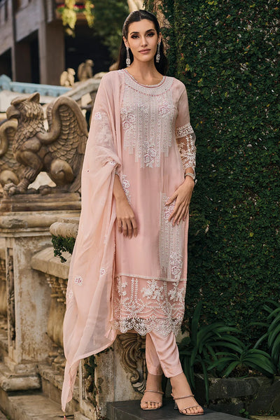 Peach Pink Embroidered Organza Pakistani Suit at PinkPhulkari Peach Pink Embroidered Organza Pakistani Suit at PinkPhulkari 