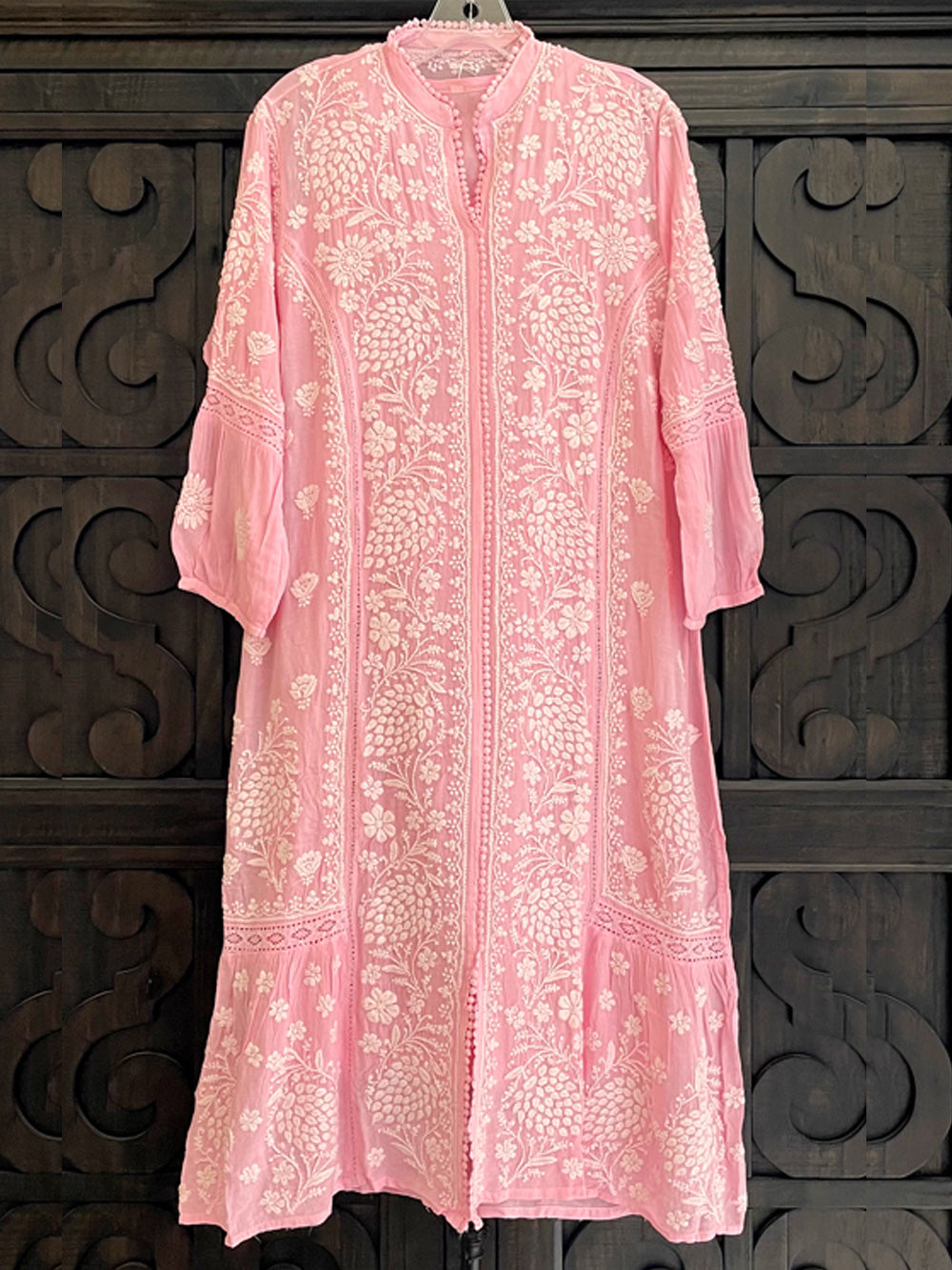 Buy Pink Fine Embroidered Lucknowi Kurta at PinkPhulkari California