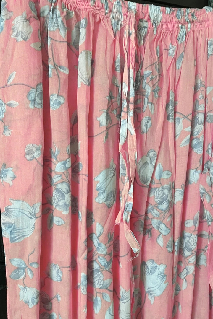 Buy Pink Floral Print Lucknowi Palazzo Suit at PinkPhulkari California