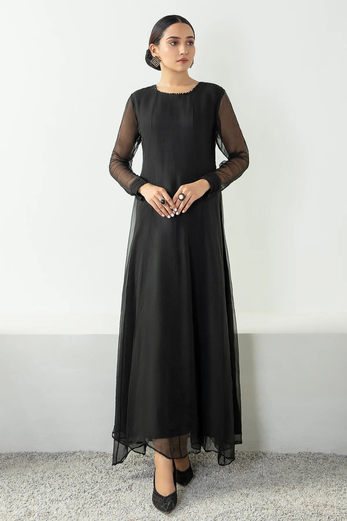 Black top chiffon frock