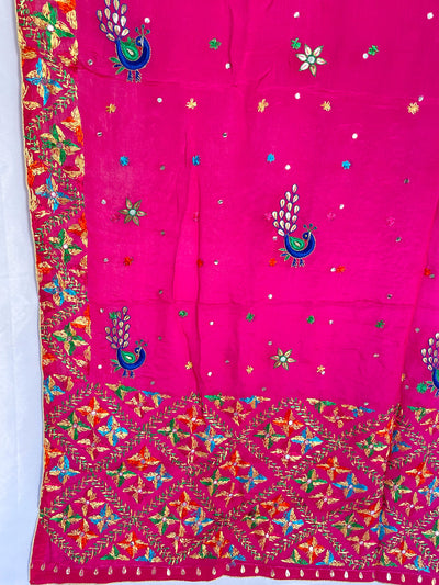 Buy Bright Pink Handwork Phulkari Dupatta at PinkPhulkari CaliforniaBuy Bright Pink Handwork Phulkari Dupatta at PinkPhulkari California