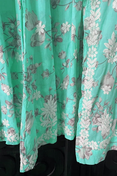 Turquoise Floral Lucknowi Palazzo Suit at PinkPhulkari CaliforniaTurquoise Floral Lucknowi Palazzo Suit at PinkPhulkari California