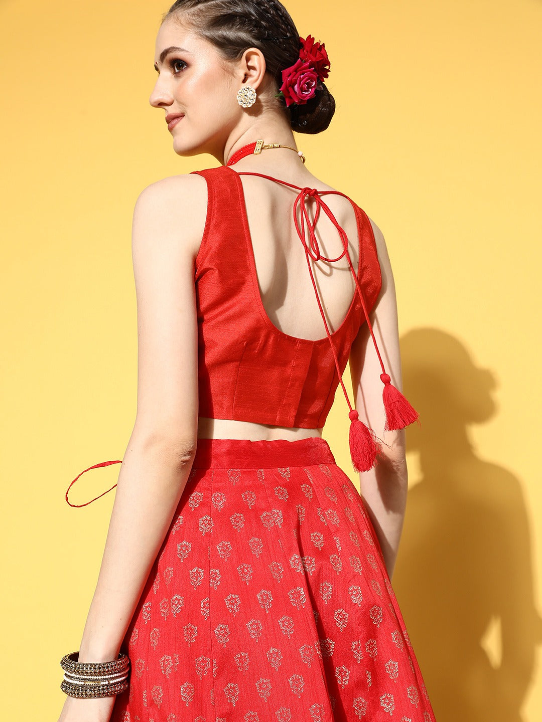 Buy online Red Women's Saree Blouse Crop Top Choli at PinkPhulkari California