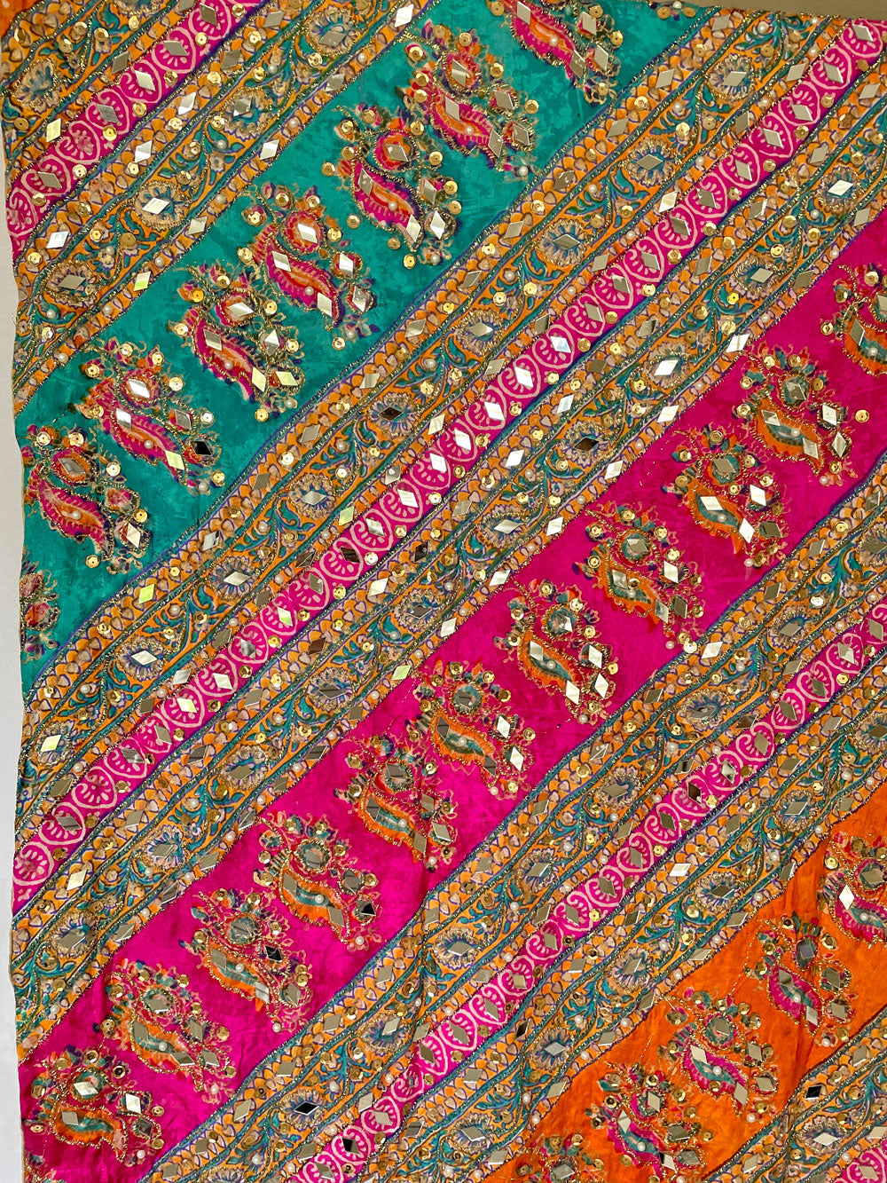 Multicolor Pakistani Silk Dupatta M1 at PinkPhulkari California