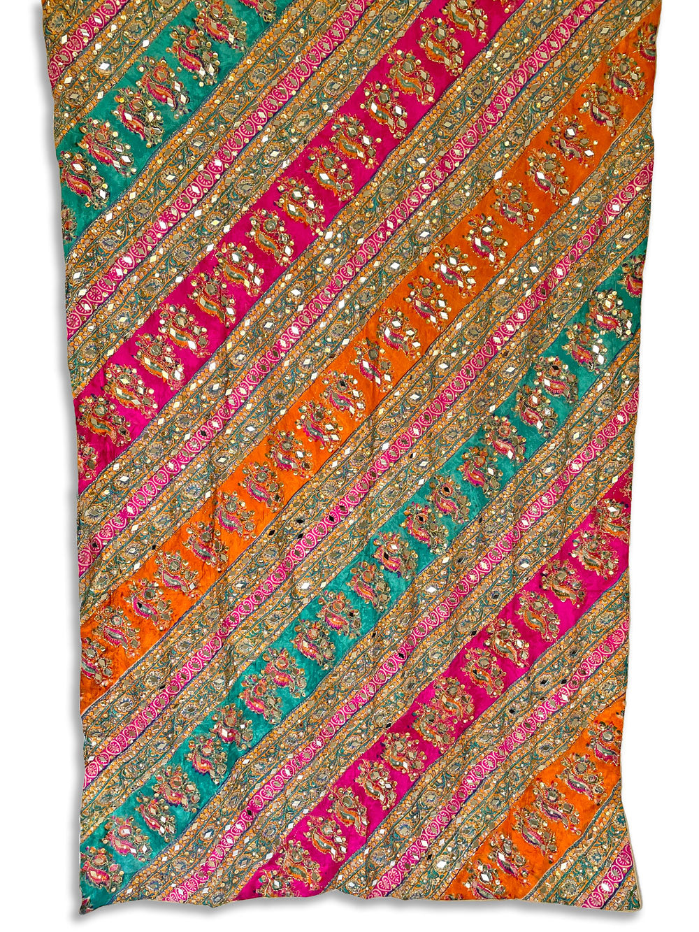 Multicolor Pakistani Silk Dupatta M1 at PinkPhulkari California