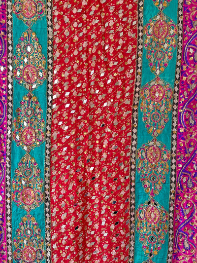 Multicolor Mirror Work Pakistani Silk Dupatta D40Multicolor Mirror Work Pakistani Silk Dupatta D40