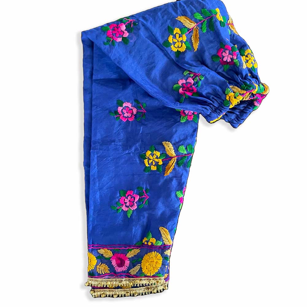 Buy Blue Women's Embroidered Phulkari Pants at PinkPhulkari California