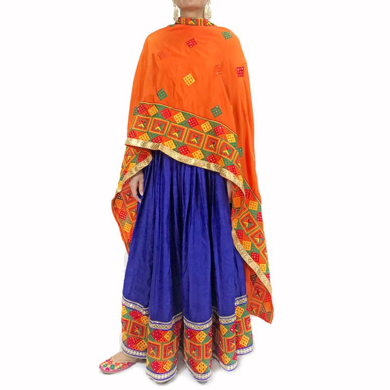 Women's Phulkari Embroidery Design Lehenga Skirt at PinkPhulkari California