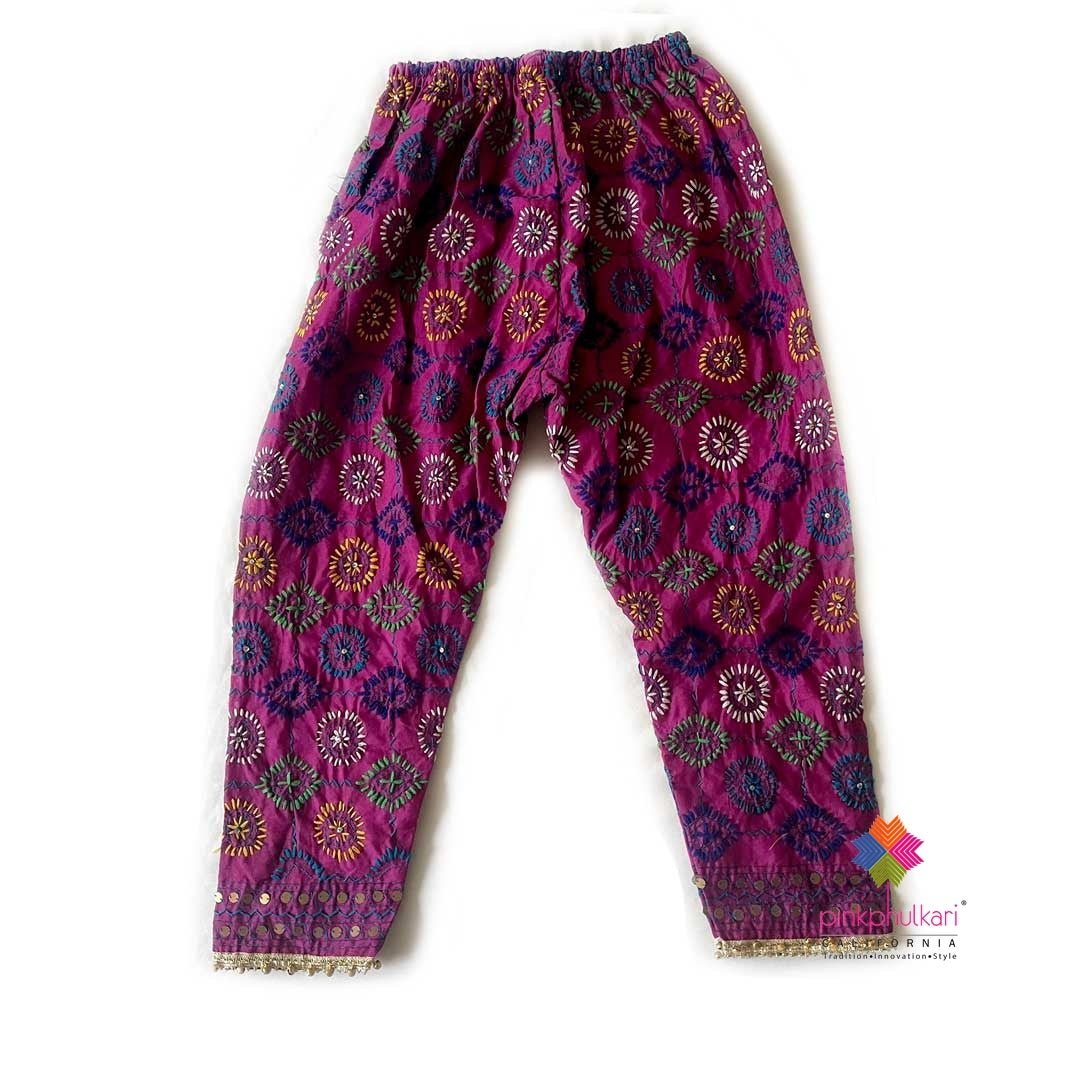 Phulkari Pants Purple - PinkPhulkari California