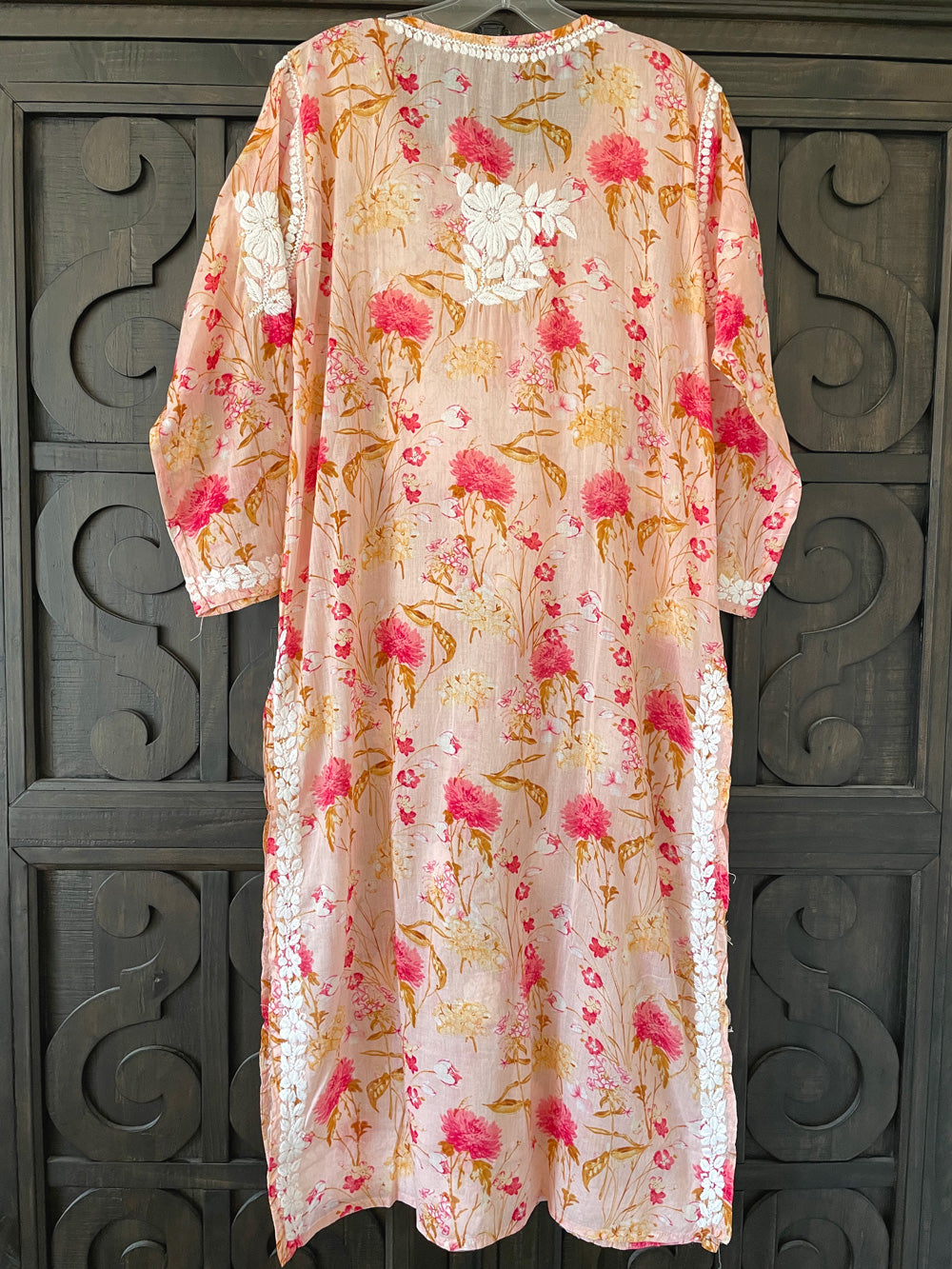 Buy Pink Summer Floral Lucknowi Kurta Dress at PinkPhulkari California